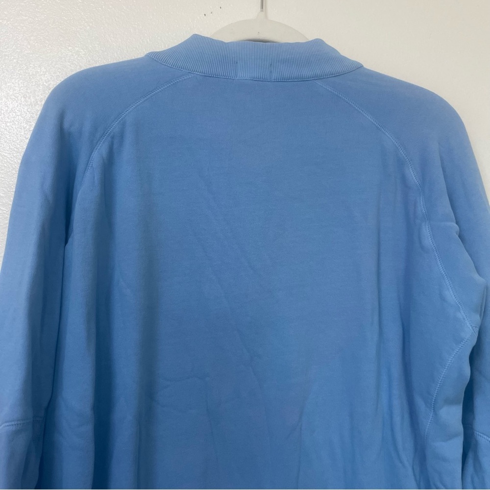Reworn Shawl Collar Button Front Pullover Sky Blu… - image 6